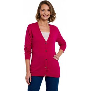 Cardigan van merinoswol met slanke pasvorm, V-hals, knoopsluiting en effen jersey