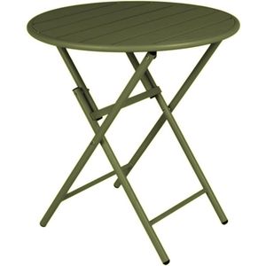 MaximaVida inklapbare metalen ronde tuintafel Max 70 cm olijfgroen