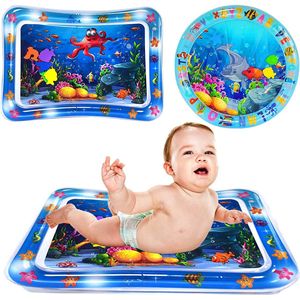 Opblaasbare buiktijdwatermat voor peuters, speelmat, speelgoed, plezier, activiteitencentrum, geschenken, peuters, babyspeelgoed voor 3 tot 36 maanden. (2 stuks)