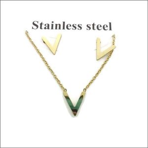 Aramat jewels ® - Sieradenset oorbellen en ketting v bar goudkleurig dames 47cm