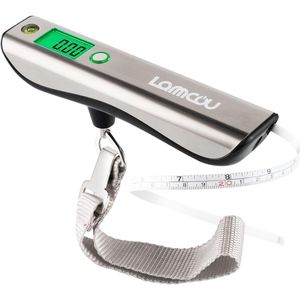 Digitale Bagageweegschaal met Achtergrondverlichting en Meetlint – Draagbare Reisweegschaal tot 50 kg