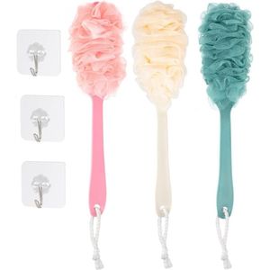 Badborstels set - 3 stuks - lange handgreep - zacht materiaal