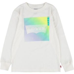 Levi´s ® Kids Neon gradient logo T-shirt Met Lange Mouwen Wit 14 Years Jongens,Meisjes