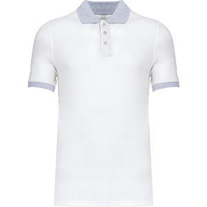 Kariban Piqué-herenpolo tweekleurig K258 - White / Oxford Grey - M