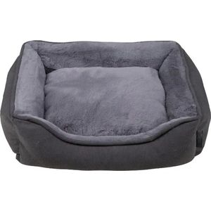 District 70 SNUG Box Bed - Landelijke Hondenmand - Met afneembare en wasbare hoes - Kleur: Grijs, Maat: Small - 60 x 50 x 18 cm