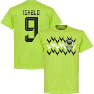 Nigeria Pattern Ighalo 9 Team T-Shirt - Lichtgroen - XL