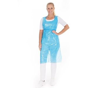 Hygostar plastic wegwerp schort blauw - 200 stuks - 16 micron