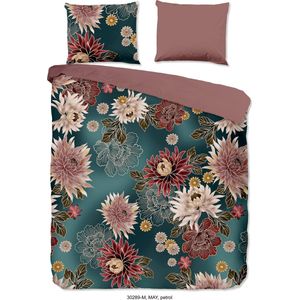 Pure Dekbedovertrek ""bloemen"" - Petrol - (240x200/220 cm) - Microfiber