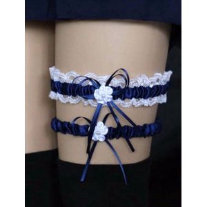 CHPN - Kousenband - Bruiloft - Trouwen - Stretch - Garter - Donerblauw - Set van 2 - Bruid accessoire - Vrijgezellenfeest