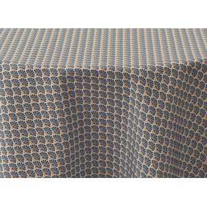 Vuilafstotend tafelkleed pauwprint in antraciet grijs - rond 160 cm