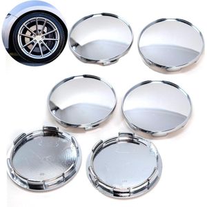 Allecto Plus - Wieldoppen 6 stuks ABS zilver universeel doe-het-zelf auto accessoire