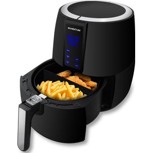 Inventum GF254HLD - Airfryer - Hetelucht friteuse - 2,5 liter - 150 tot 200°C - Tiptoetsen - 1500 watt - Zwart/RVS