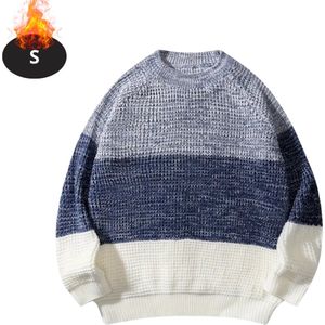 Livano Sweater Heren - Sweaters - Hoodie - Warme Trui - Vest - Blauw/Wit - S
