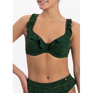 Beachlife Green Embroidery Dames Bikinitopje - Maat E36