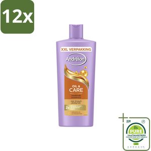 Andrélon – Shampoo – Oil & Care – 685 ml - Voordeelverpakking - 12 stuks - Haar verzorging - Pluisvoorkomen