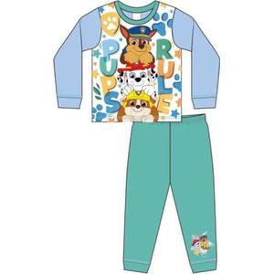 Paw Patrol - Pyjama - Maat 86/92 - Wit met groen - Pups Rule - Kinderpyjama