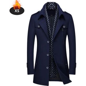 Livano Mantel Heren - Tussenmantel - Jas - Mantelpakje - Trenchcoat - Overjas - Overcoat - Winter - Marineblauw - XS