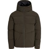 Jack & Jones - Global Hooded Puffer - Winterjas - Donkerbruin - Heren
