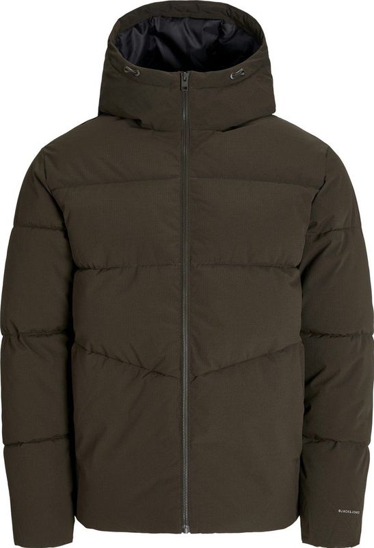 Jack & Jones - Global Hooded Puffer - Winterjas - Donkerbruin - Heren