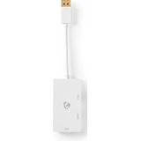 Nedis DisplayPort-Adapter - Mini-DisplayPort Male - DVI-D 24+1-Pins Female / HDMI Female / VGA Female 15p - 4K@60Hz - Verguld - Schakelbaar - 0.20 m - Rond - ABS - ABS - Wit - Blister