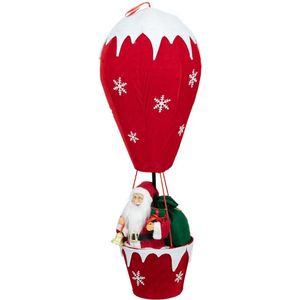 XL kerstman in luchtballon Decoratiesneeuw 40 x 40 x 110 cm