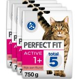 Perfect Fit Active - Adult - Kattenbrokken - Rund - 4 x 750 g