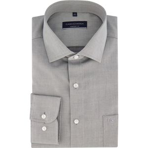 CASA MODA comfort fit overhemd - mouwlengte 72 cm - twill - grijs - Strijkvrij - Boordmaat: 42