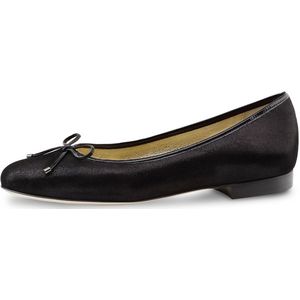 Werner Kern Minu Ballerina's voor Dames - Klassieke Ballerina Schoenen - Glanzend zwart suède - Instappers met Strikje - Damesschoenen Zwart - Werner Kern Ballerinas - Zwart - 41