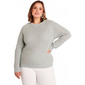 Glimmende gebreide trui met ronde hals