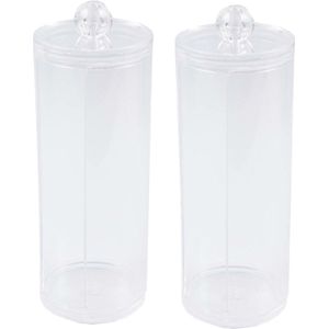 Benson Care - Wattenschijfjes/make-up Organizer - Transparant - Rond - 1 Compartiment - D6 x 18 cm