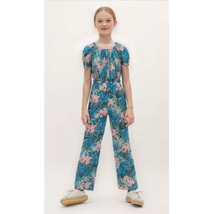 Jumpsuit Meisjes | Zomer | Viscose | Palm blad | Kind 7-8 jaar | Maat 128