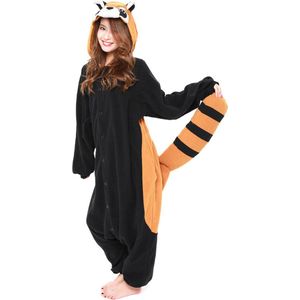 Rode Panda Onesie Pak Kostuum Outfit Huispak Jumpsuit Verkleedpak - Premium Verkleedkleding - Halloween & Carnaval - SAZAC - Kinderen & Volwassenen - Onesize (155-180 cm)