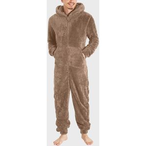 Mannen - Jumpsuit Pyjama - XXL - Lange Mouwen - Warme Casual Onesie met Capuchon