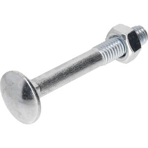 Slotbout met moer. M8 x 60mm. lang. Gegalvaniseerd. 15 stuks Houtbout. Ifix.