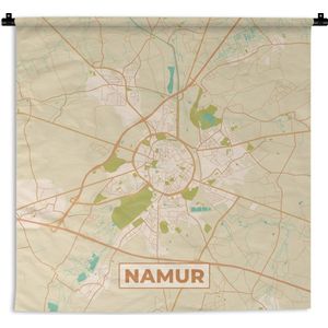 Wandkleed - Wanddoek - Kaart - Leuven - Stadskaart - Plattegrond - Vintage - 60x60 cm - Wandtapijt