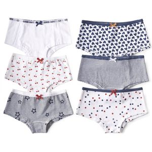 Little Label Ondergoed Meisjes - Onderbroeken Meisjes Maat 92 - rood,wit,blauw - Zachte BIO Katoen - 6 Stuks - Hipsters - Voordeelset
