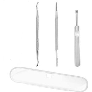 Hoeklifter en Nagelvijl - Voetverzorging - 3 Stuks - Roestvrij Staal