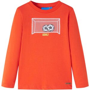 vidaXL - Kindershirt - met - lange - mouwen - 104 - feloranje