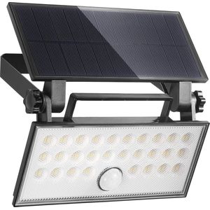 Zonnelampen voor buiten met bewegingssensor - 800 lumen, 3 lichtmodi, IP65 waterdicht, zonne-energie LED tuinspot