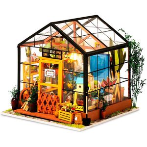 miniatuur 3d broeikas knutselsets Poppenhuis met meubels en accessoires Educatief speelgoed voor meisjes (Tuinhuis)