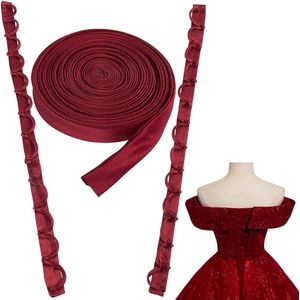 Adjustable corset back kit - wedding dress corset kit - bridal gown zipper replacement - polyester lacing loops - ribbons bows fit - satin corset back kit voor formele prom avondjurk - FireBrick