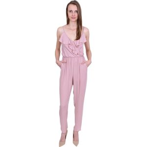 John Zack roze nude jumpsuit met ruches