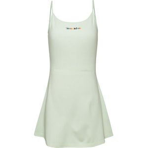 Tommy Jeans Color Serif Flare Mouwloze Jurk Groen S Vrouw