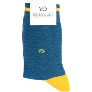 Billy Belt Katoenen sokken Pique gebreid Blue Duck and Yellow 41 - 46