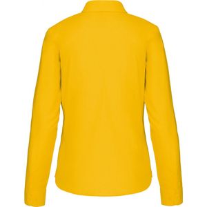 Blouse Dames L Kariban Lange mouw Yellow 65% Polyester, 35% Katoen