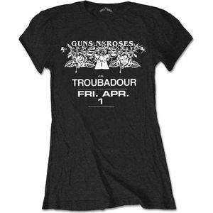 Guns N' Roses - Troubadour Flyer Dames T-shirt - S - Zwart