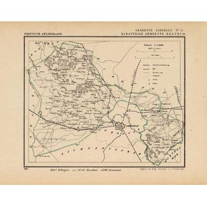 Historische kaart, plattegrond van gemeente Eibergen ( Beltrum) in Gelderland uit 1867 door Kuyper van Kaartcadeau.com