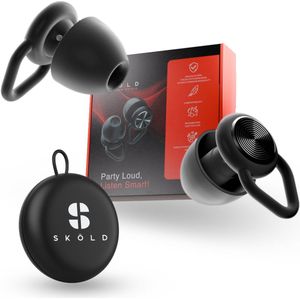 Sköld Premium festival oordopjes Gehoorbescherming met Helder Geluid – Oordoppen Voor Festivals, Concerten, Clubs & Uitgaan – Earplugs – Partyplugs - 18dB Demping - Volwassen en Kinderen