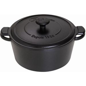 Fontignac Main Libres braadpan - Gietijzer - Rond - 24 cm - Zwart