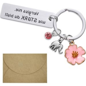 Sleutelhanger Envelop Cadeaus - Lichtgewicht Duurzaam Roestvrij Staal - Valentijnsdag Baby Olifant - Geliefden Vrienden .